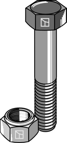 Sekskantbolt M14x1,5x50 med selvlåsende mutter
