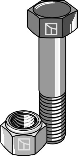 Sekskantbolt M16x1,5x45 med selvlåsende mutter