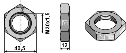 Nut M30x1,5 - left thread