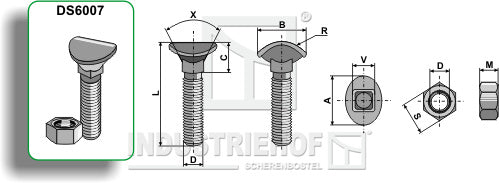 Kultivaattoripultti - M8x20 - 6,8