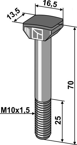 Hammerhovedbolt M10x1,5