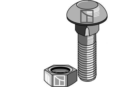 Bolt with nut - M12x1,75x40 - 10.9