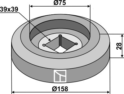 flens utvendig Ø158