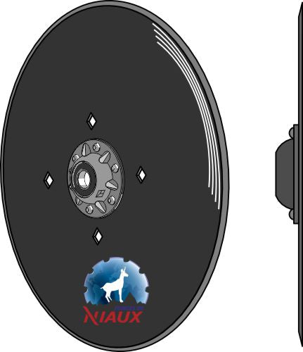 Seed drill disc Ø343x3 - compl. without cap piece of the bearing