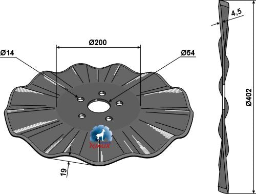 Seed drill disc Ø402x4,5