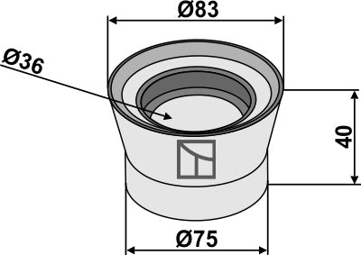 Indvendig og udvendig flange Ø83