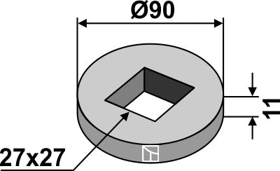 Svetsring för 26x26 fyrkantig axel