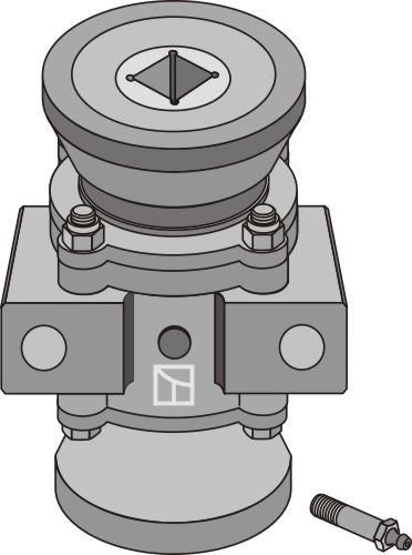 Lagerkomplett för 50x50 fyrkantig axel