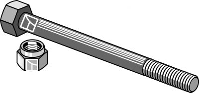M10x130 bolt med mutter