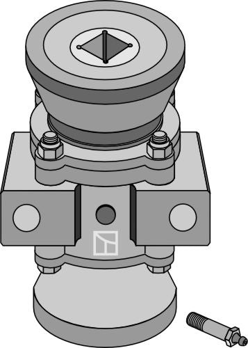 Lagerkompl. for 50x50 firkantet aksel