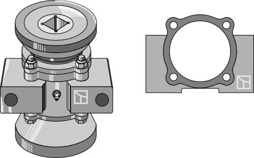 Lagerkompl. for 50x50 firkantet aksel