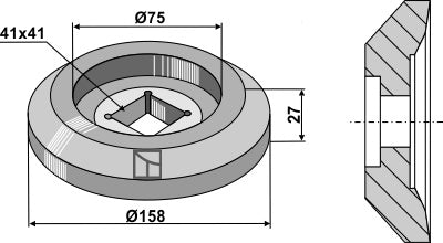 Flange udvendig Ø158
