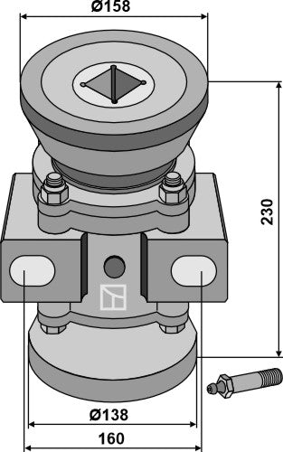 Lagerkomplett för 40x40 fyrkantig axel