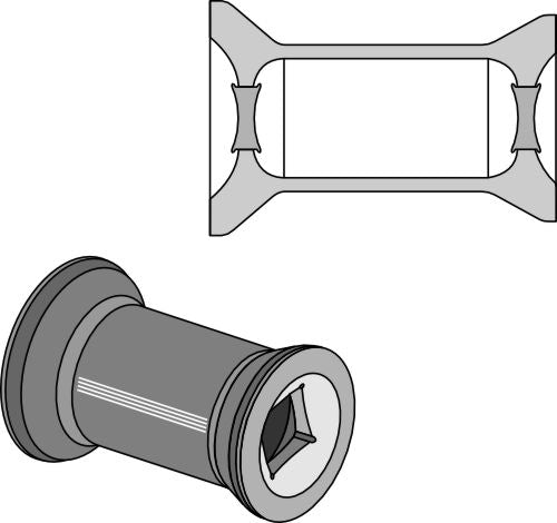 Övergångsstycke för 40x40 kvadratisk axel