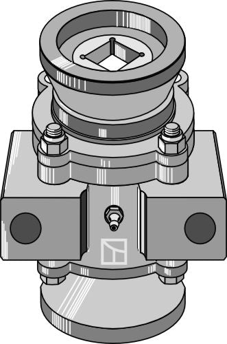 Lagerkompl. for 40x40 firkantet aksel
