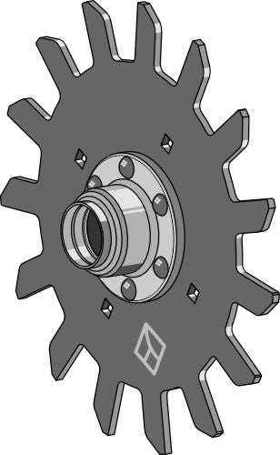Restskiva komplett med nav - höger