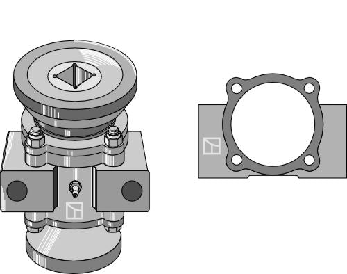 Lagerkomplett för 40x40 fyrkantig axel