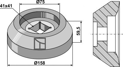 Flange udvendig Ø158