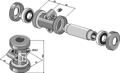 Bearing compl. for square shaft