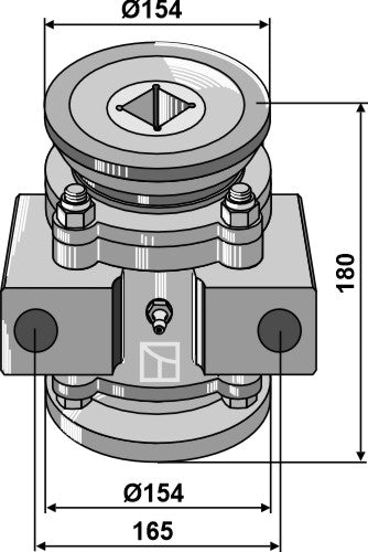 Lagerkompl. for 40x40 firkantet aksel