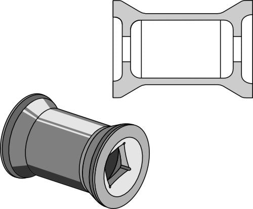 Overgangsstykke til 30x30 firkantet skaft