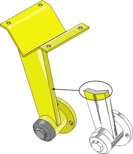 Forsterket ryggstøtte for skive