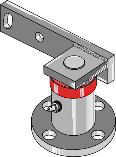 Skive-nav med skaft - højre model