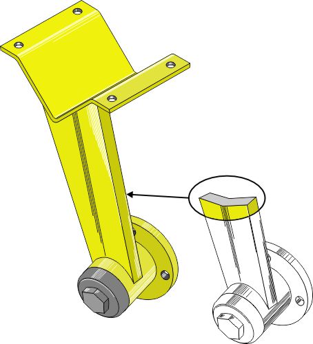 Forsterket ryggstøtte for skive