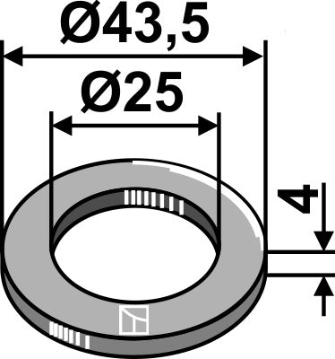 Bricka Ø43,5x4xØ25