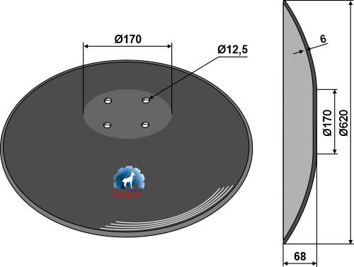 Plain disc - Ø620x6 m.