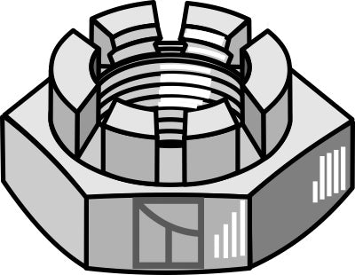 Sekskantet kronemutter - M24x2