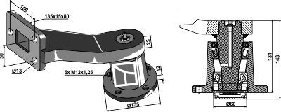 Lager med skaft – höger modell