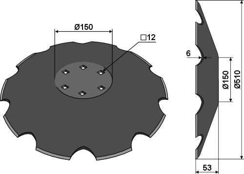Notched disc - Ø510х6