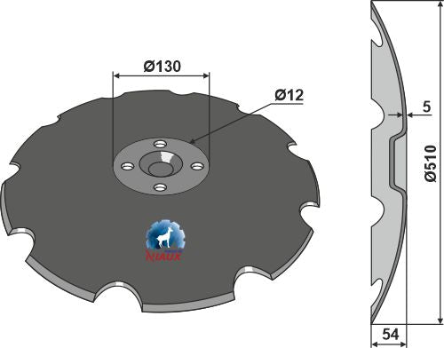 Notched disc - Ø510x5