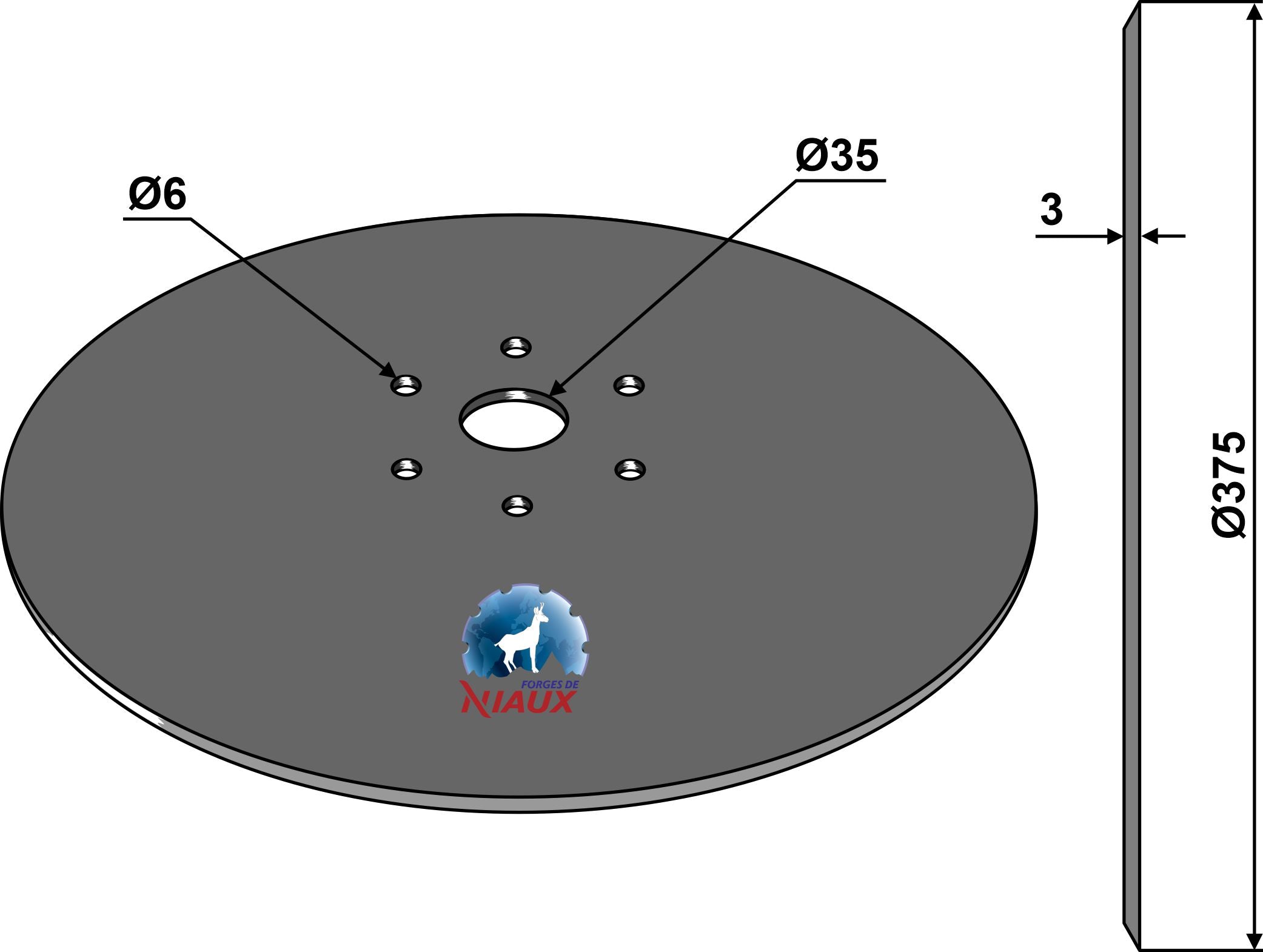 Seed drill disc Ø375x3
