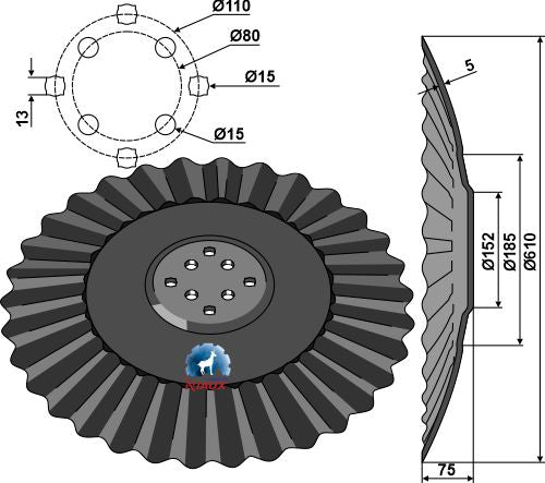 Aaltoileva levy Ø610x5