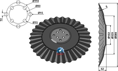 Bølget skive Ø508x5