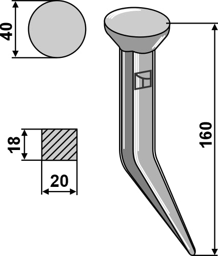 Weld-on harrow teeth with collar
