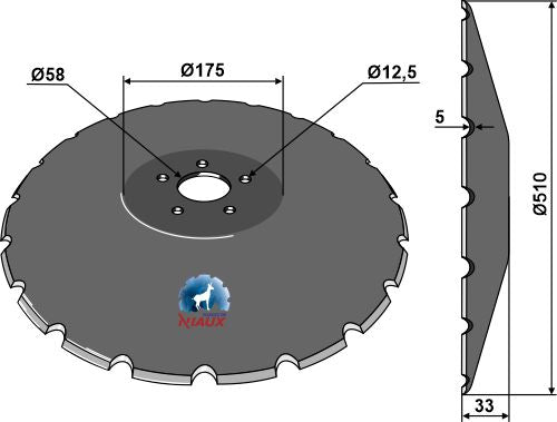 Notched disc - Ø510x5