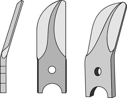Delad roterande harvblad av borstål, höger