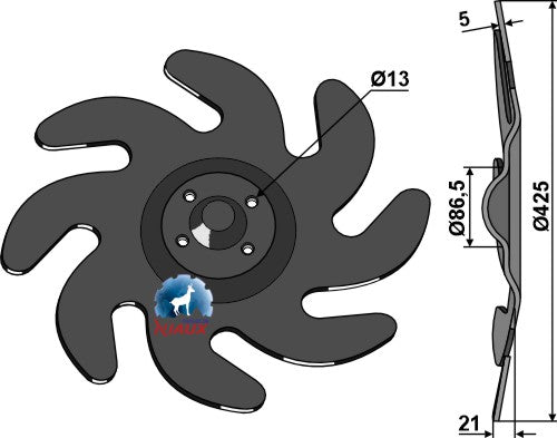Levelling disc - right