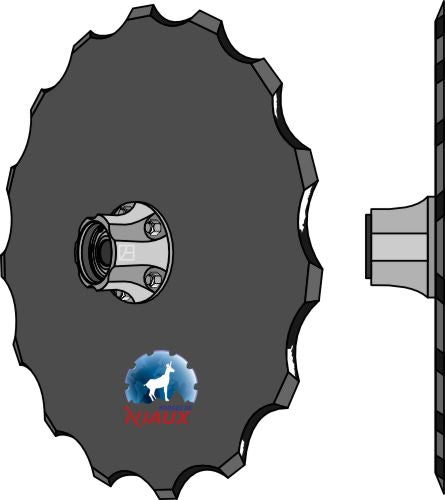 Seed drill disc Ø350x4 - compl. without cap piece of the bearing