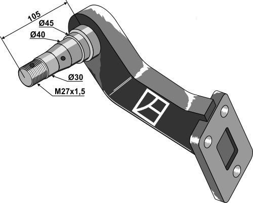 Bearing flange with axle - left model