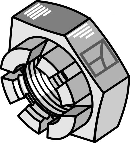 Sekskantet kronemutter - M27x1,5