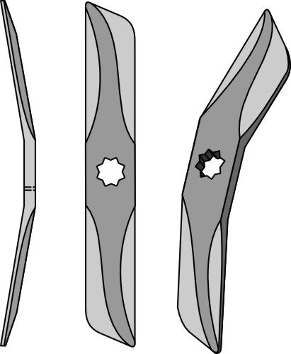 Rotary harrow-blade straight from boron steel, right