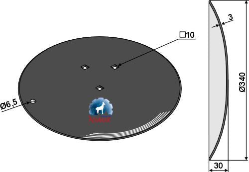 Seed drill disc Ø340x3