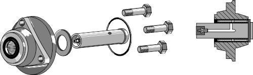 Bearing without cap piece of the bearing with shaft Ø30mm