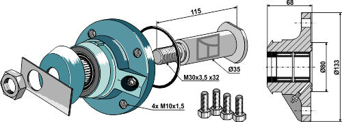 Lagerkomplett uten lagerdeksel