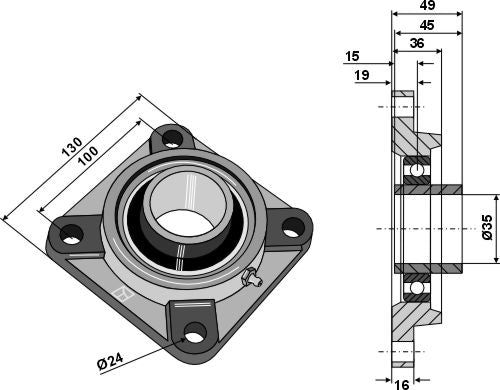 Tension bearing UCF - Ø35