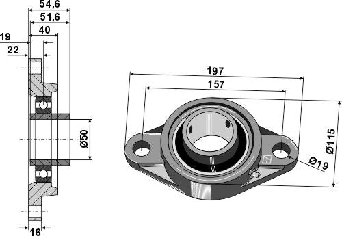 Tension bearing UCFL - Ø50